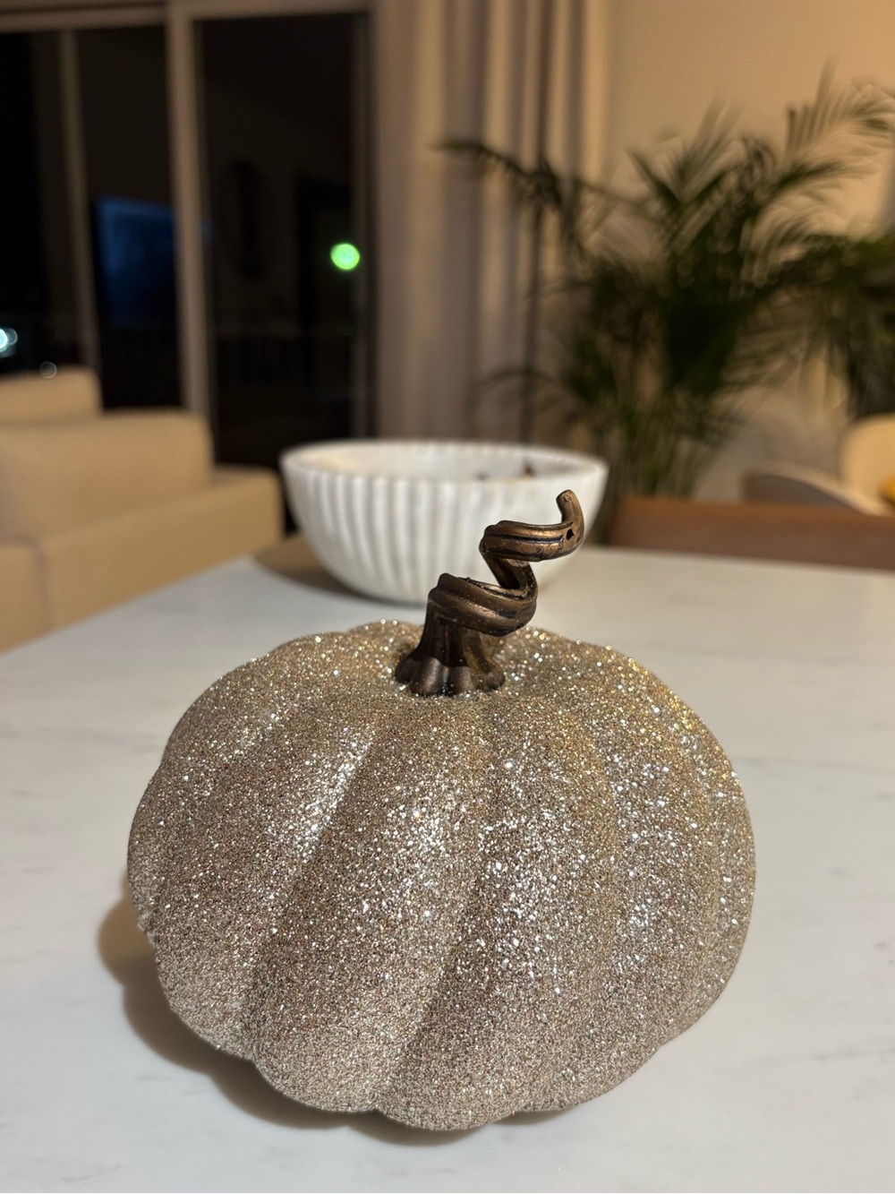 Pumpkin Holiday Decor - Gold Glitter Sparkle Accent